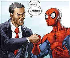 President-Elect Obama Meets Spiderman