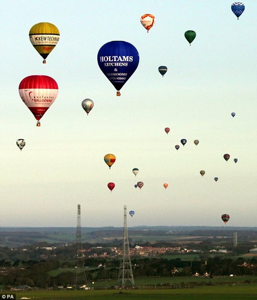 Record Number Of Hot Air Balloons Drift Across The English Channel